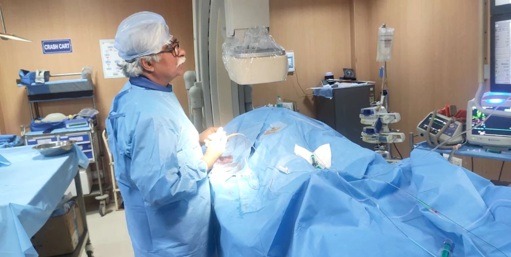 Dr. Salil Garg performing interventional procedure